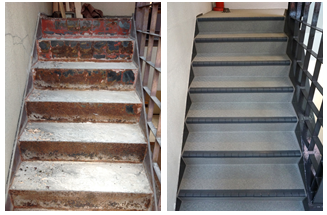 階段補修施工後の様子