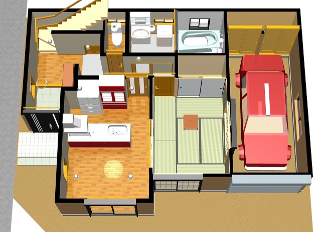 室内のイメージも3Dにてご確認できます。